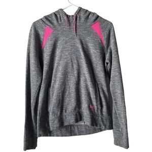 Under Armour Semi-fitted Storm Cold Gear Gray/Hot Pink Hoodie Size M